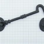 Deurhaak en vanger 150 mm zwart