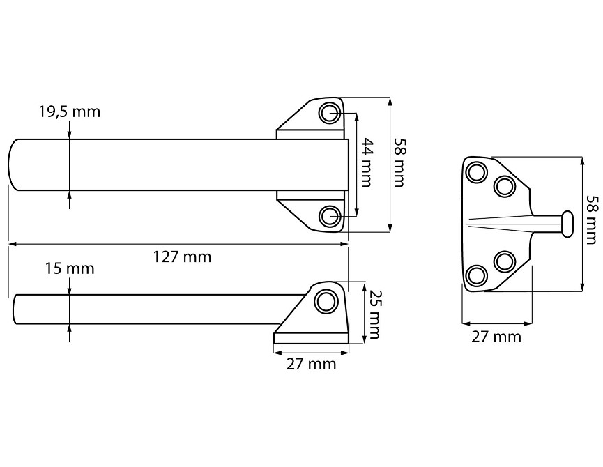 DX Kierstandhouder buitendraaiend SKG V1 rvs - Afbeelding 2
