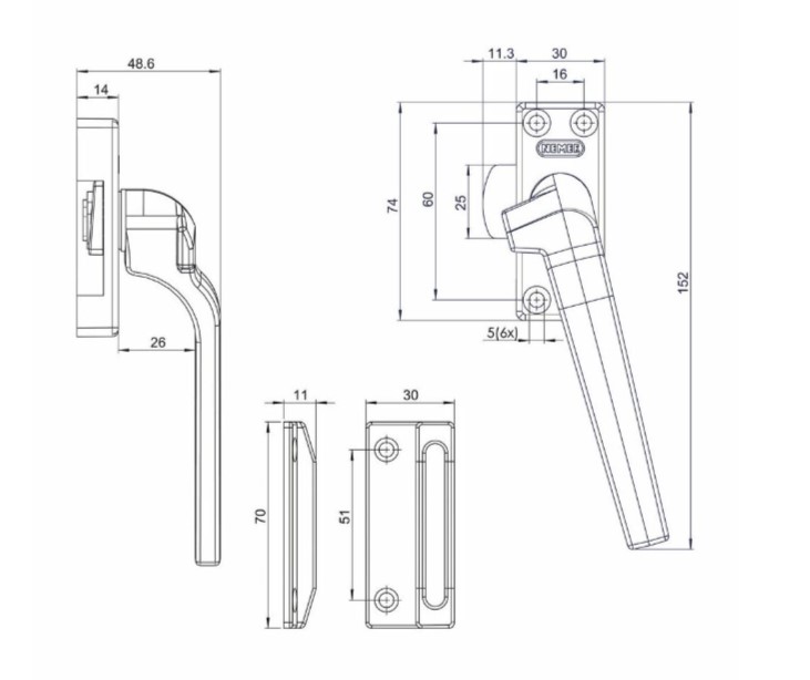 Nemef raamboom rechts 38PK aluminium F1