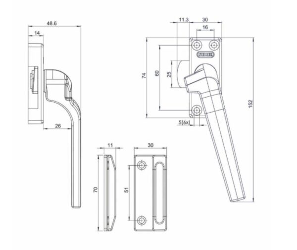 Nemef raamboom links 38PK aluminium F1