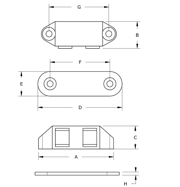 Magneetsnapper polair 4 kg vernikkeld opbouw type 5103 - Afbeelding 2