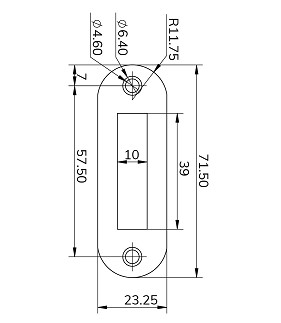 Dulimex sluitplaat rechthoekig verzinkt voor kastslot - Afbeelding 2