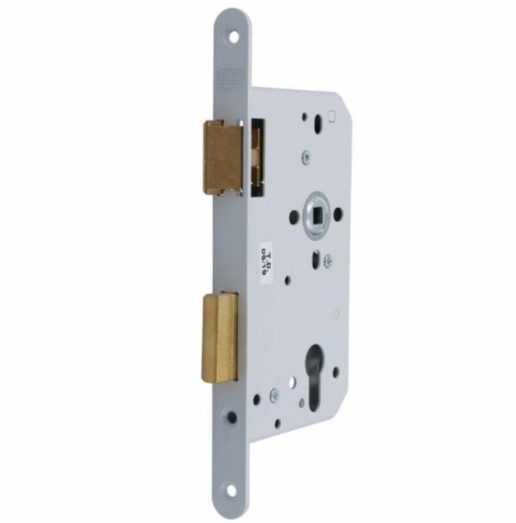 Nemef insteekslot 649 DIN links PC72 met afgeronde voorplaat wit gelakt