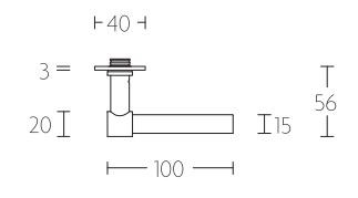 Deurklink op schild sleutelgat PIET BOON PBL15P236 SL56 mat rvs - Afbeelding 3