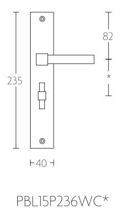 Deurklink op schild toiletsluiting PIET BOON PBL15P236 WC63/8 mat rvs - Afbeelding 3