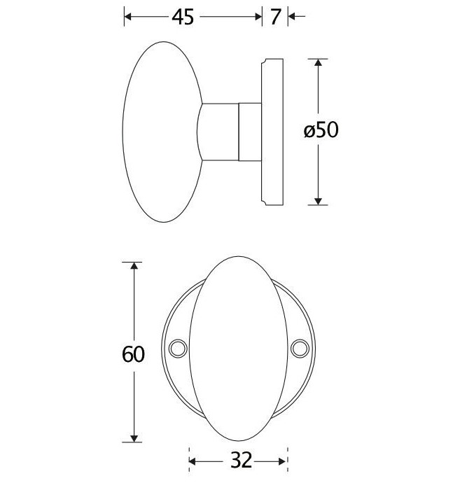 Knopkruk op rozet Ei/Facet messing gelakt
