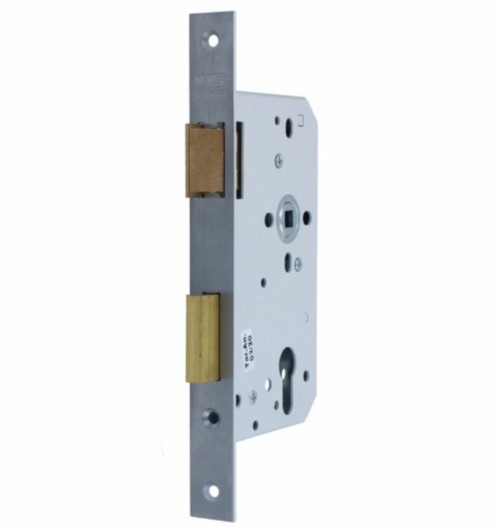 Nemef cilinder insteekslot 669 DIN links PC72 met rechthoekige rvs voorplaat