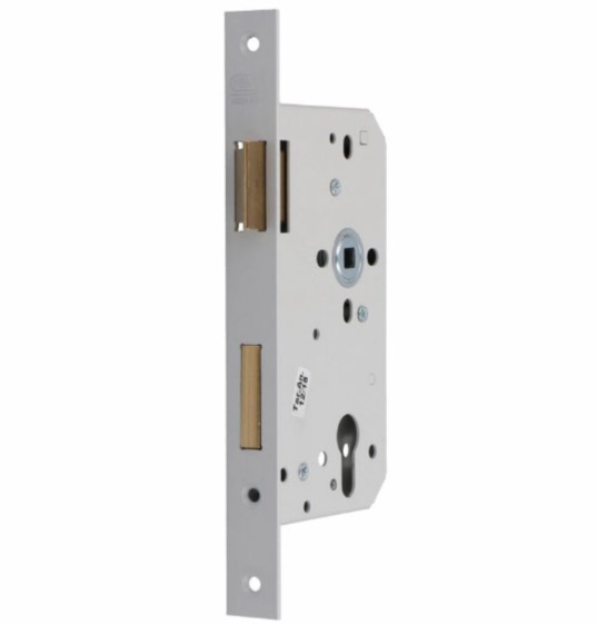 Nemef cilinder insteekslot 669 DIN links PC72 met rechthoekige witte voorplaat