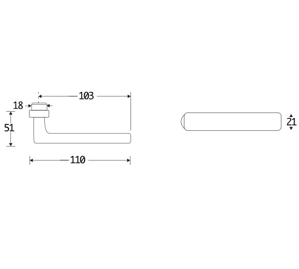 Deurkruk Padania messing ongelakt