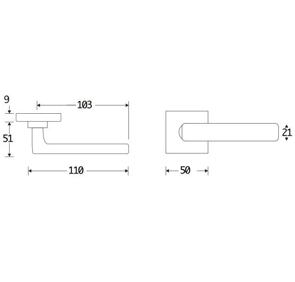 Deurkruk op geveerd rozet verdekt Padania messing ongelakt