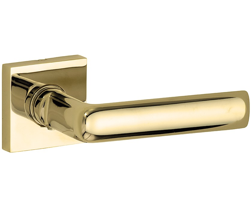 Deurkruk op geveerd rozet verdekt Padania messing ongelakt