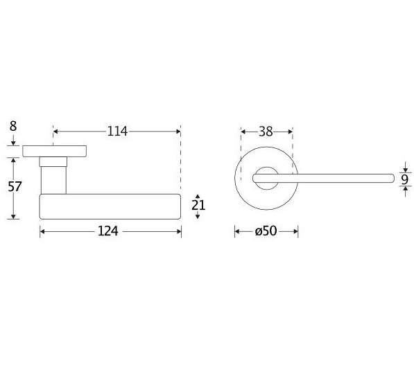 Deurkruk op geveerd rozet PiattoVivo messing ongelakt