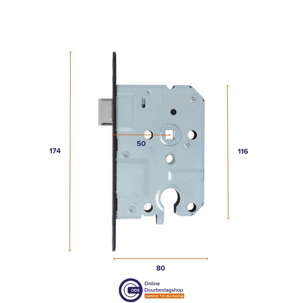 ODShop set cilinder dag en nachtslot + deurkruk Modern haaks & cilinderplaatjes