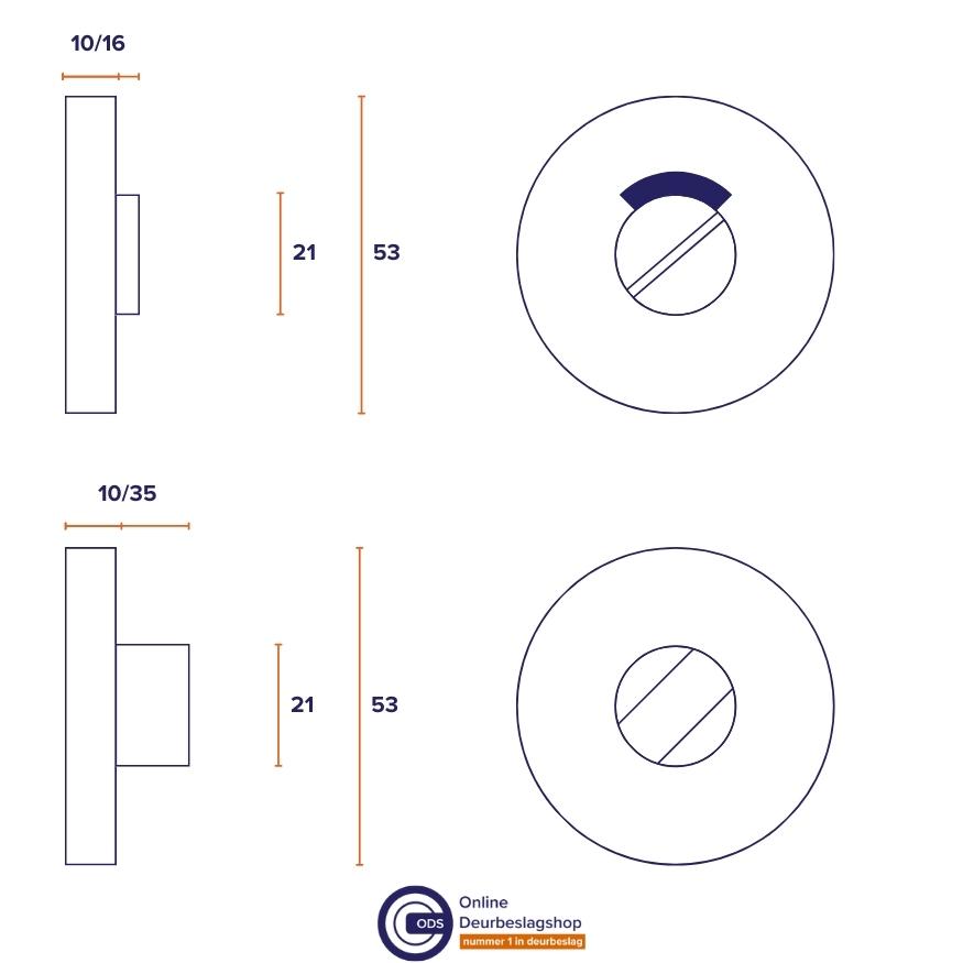 ODShop set wc-badkamerslot + deurkruk Modern haaks & toiletsluiting