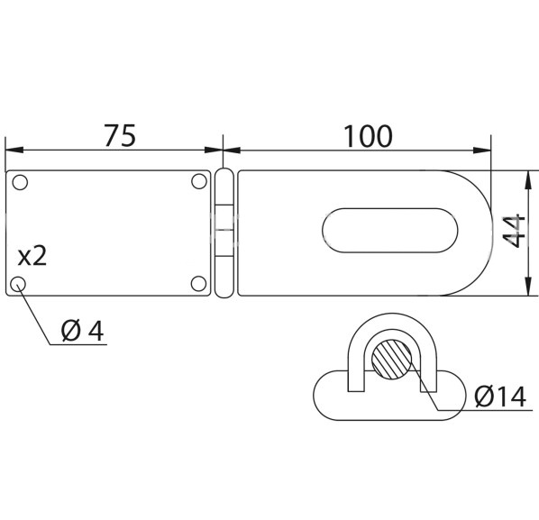 Kistoverval 44x175mm staal zwart
