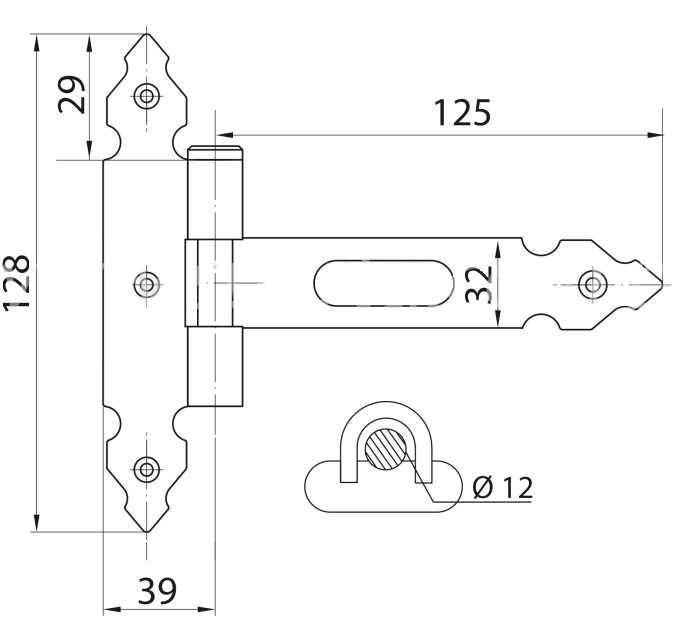 Kistoverval 128x163mm staal zwart