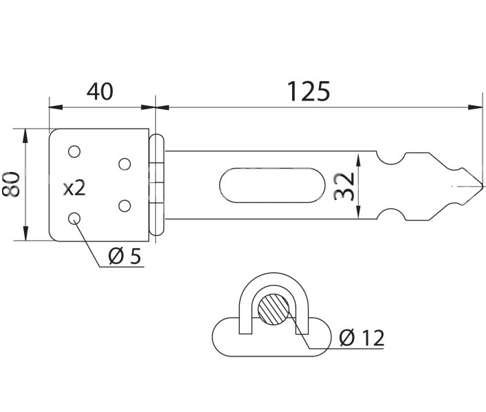 Kistoverval 80x165mm staal zwart