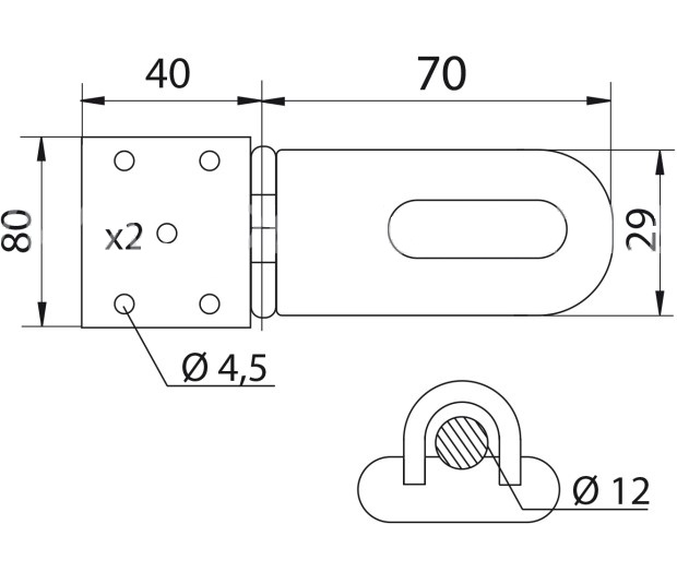 Kistoverval 80x110mm staal zwart