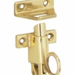 Raamknip Elegant met sluitplaat messing ongelakt