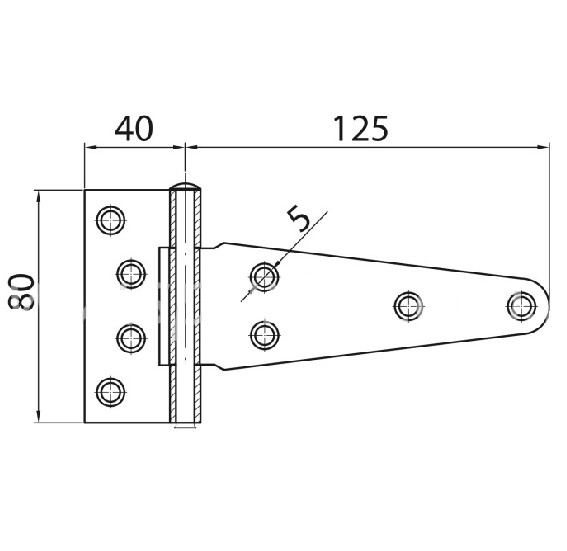 Kruisheng zwart 125x80 mm