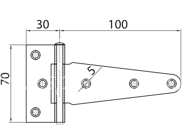 Kruisheng zwart 100x70 mm