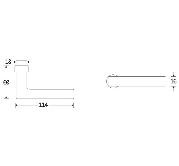Deurkruk Kare messing antiek