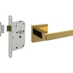 Intersteel deurbeslag set loopslot wit + Deurkruk Hera PVD messingkleur