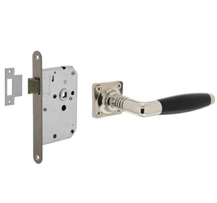 Intersteel deurbeslag set loopslot RVS + Deurkruk Ton basic nikkel