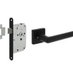 Intersteel deurbeslag set loopslot zwart + Deurkruk Broome met rozet zwart