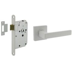 Intersteel deurbeslag set loopslot wit + Deurkruk Hera met rozet wit