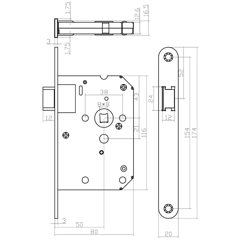 Intersteel deurbeslag set loopslot wit + Deurkruk Jupiter RVS