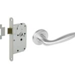 Intersteel deurbeslag set loopslot wit + Deurkruk Jupiter RVS