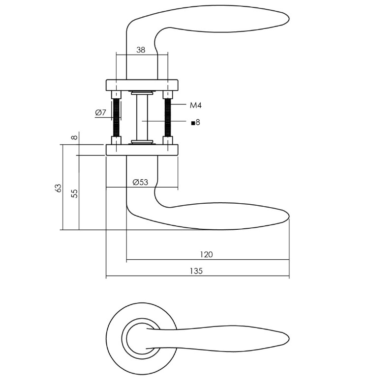 Intersteel deurbeslag set loopslot wit + Deurkruk Jupiter RVS