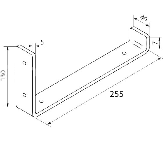Plankdrager LOFT 255x130 mm mat zwart