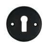 Sleutelplaat ijzer zwart rond tbv deurkruk
