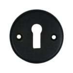 Sleutelplaat ijzer zwart rond tbv deurkruk