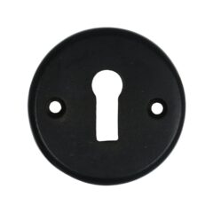 Sleutelplaat ijzer zwart rond tbv deurkruk