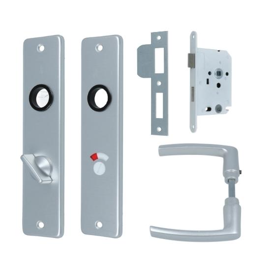 Set binnendeurbeslag Deurkruk op schild WC63/8