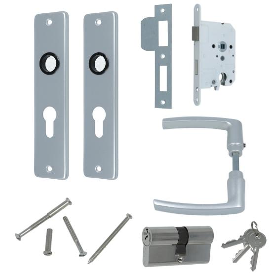 Set binnendeurbeslag Deurkruk op schild PC55