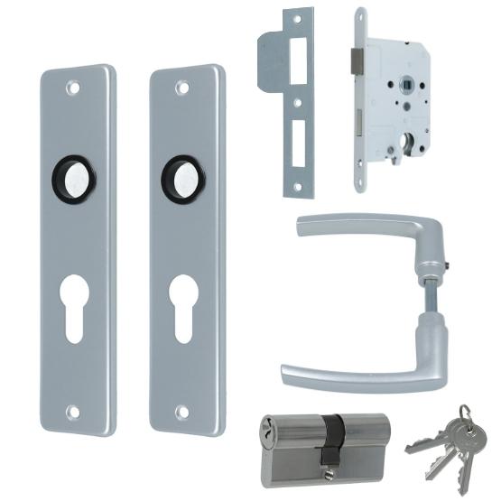 Set binnendeurbeslag Deurkruk op schild PC55