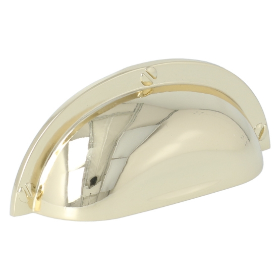 Komgreep schelp messing gelakt 64 mm