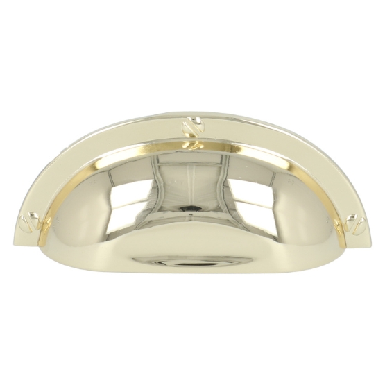 Komgreep schelp messing gelakt 64 mm