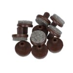 Viltglijder rond Ø27 mm met pin donkerbruin