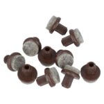 Viltglijder rond Ø21 mm met pin donkerbruin