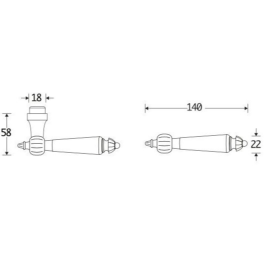 Deurkruk Nouveau ebben messing antiek