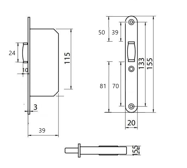Rolslot Met zwarte voorplaat - Afbeelding 2