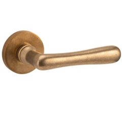 Deurkruk op geveerd rozet Linea/Vivo messing antiek