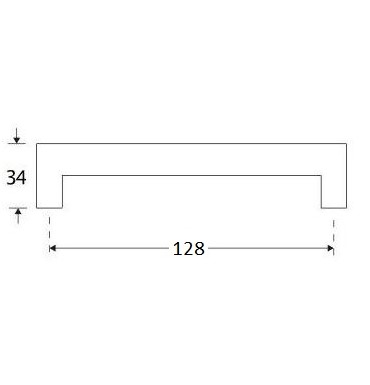 Meubelgreep Kare 128 mm messing antiek