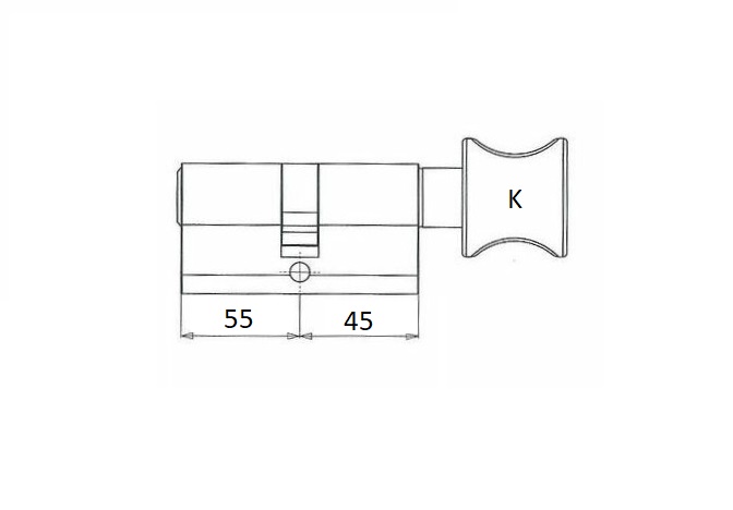 S2 Knopcilinder SKG2 K45/55 - Afbeelding 2
