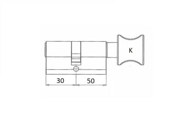 S2 Knopcilinder SKG2 K50/30 - Afbeelding 2